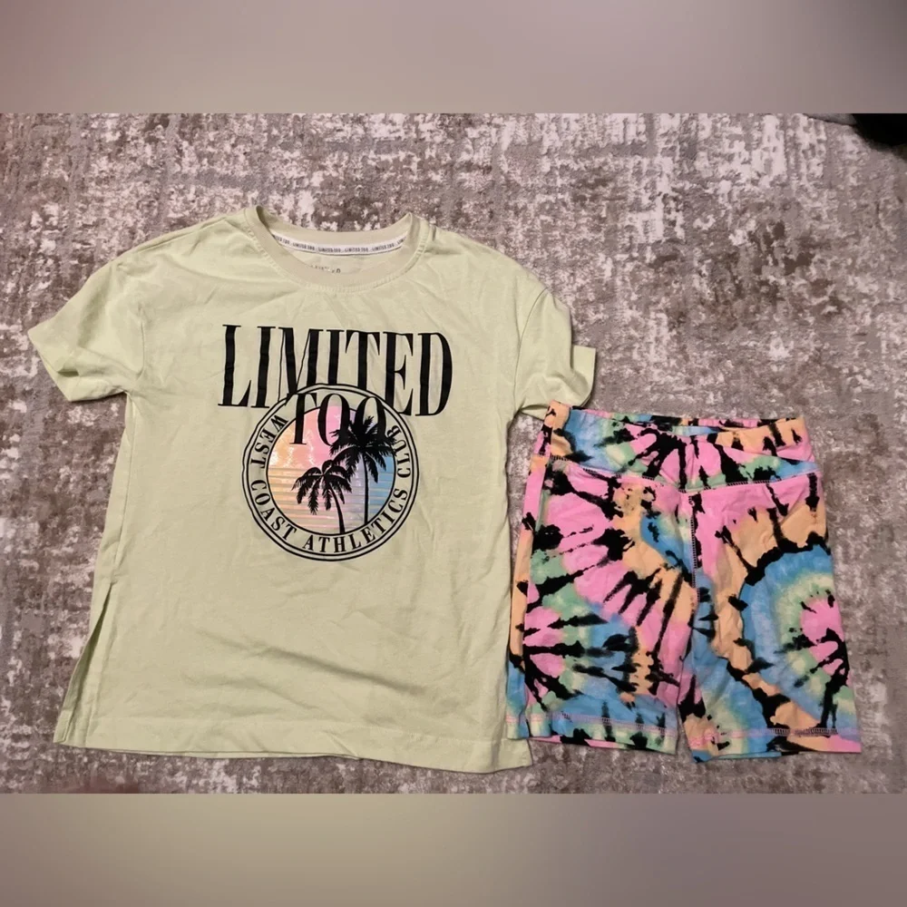 Limited Too Light Green and Tie-Dye Kids Set size S 7/8